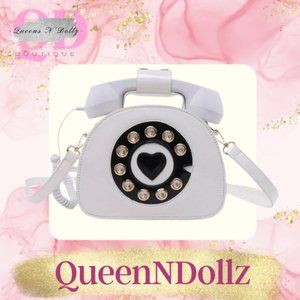 QueensNDollz Retro White telephone bag brand new!!!